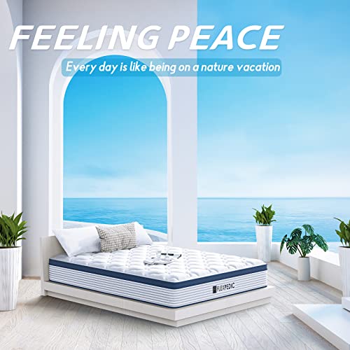 Flexpedic Deep Sleep 8 Inch Mattress Twin Size In A Box, Cloud Euro Top Soft Hybrid Mattress Made In Usa, Memory Foam Pocket Innerspring Mattresses, Certipur-Us Certified #TOP2