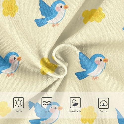 Cute Bird Flowers Floral Yellow Toddler Girls's Underwear 2T 23022413