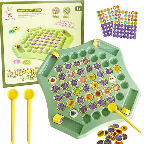 54PCS Fruit Flip Chess Memory Chess Game, Flip Match Board Game, for Kindergarten, Family, and Party Activities