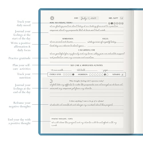 FINDING-BALANCE-Mental-Health-Journal--6-Month-Daily-Journal-with-Prompts-for-Mindfulness-Self-Care-Healing--Anxiety-Depression-Relief--Blue-Hardcover