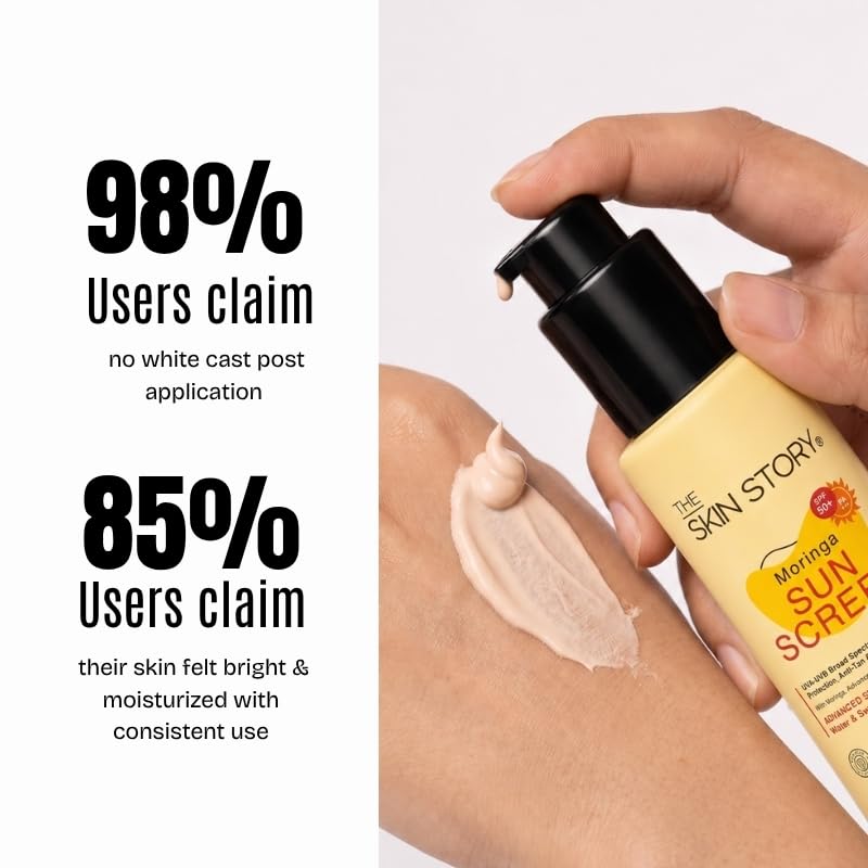 Image of The Skin Story Moringa Tinted Sunscreen SPF 50+ PA++++ | Advanced UV Filters | Broad Spectrum UVA & UVB Protection | Water & Sweat Resistant | Matte Finish | 100g