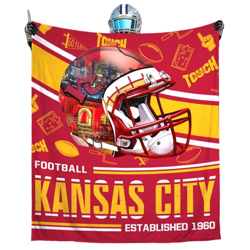 Football Style Football Throw Blanket Gift for Team Fans Soft Fleece Flannel Blanket 50x60