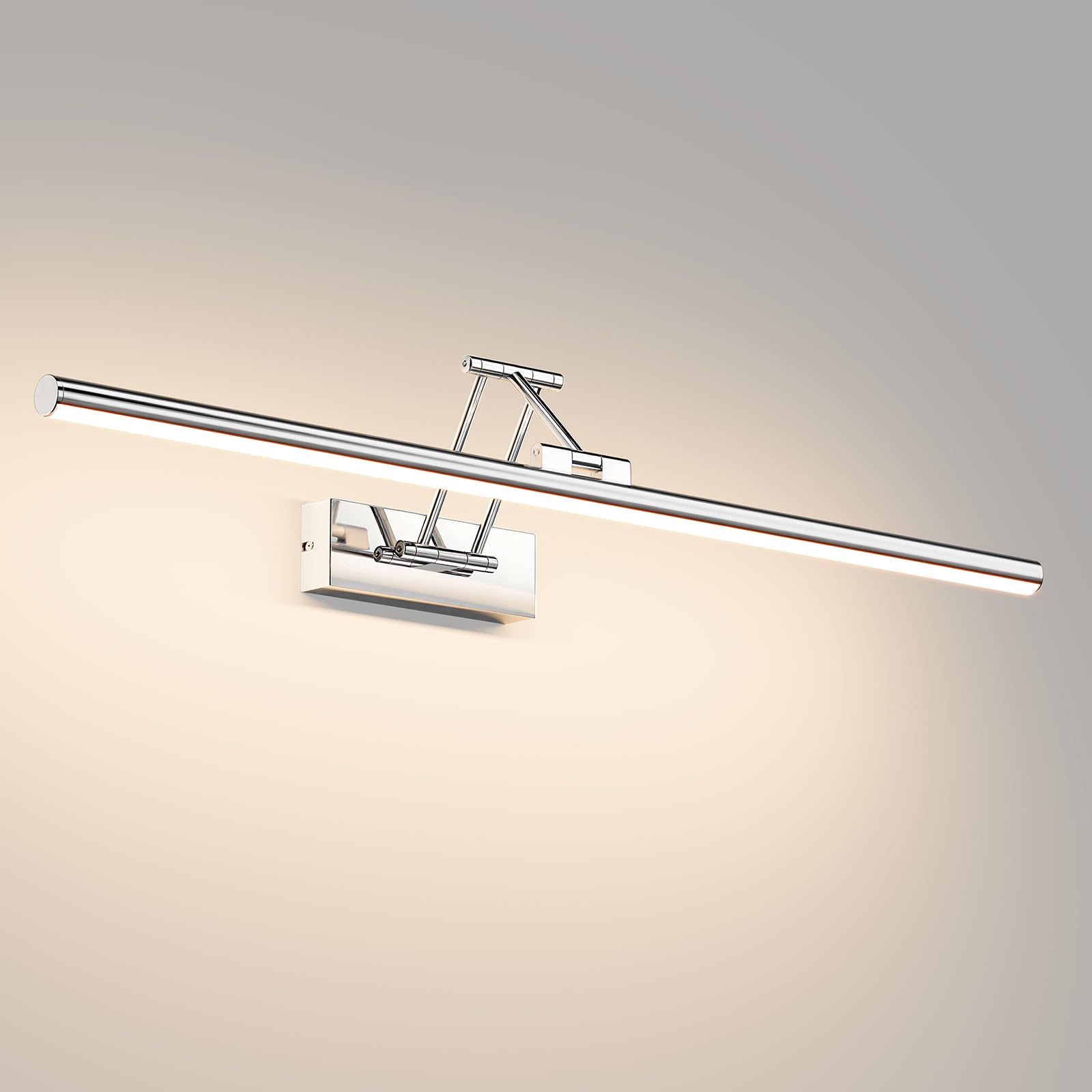 Klighten Lampa lustrzana LED łazienkowa 70 cm, obrotowe lampy lustrzane do łazienki IP44, oświetlenie lustra łazienkowego 24 W 1650 lm, oświetlenie lustra łazienkowego LED