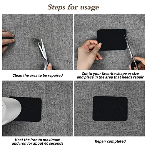 Image of KING MOUNTAIN 100% Cotton Fabric Iron-on Repair Patch, Inside&Outside Clothes Repair Patch, 3 inchx60 inch with Backing Glue Repair Decorative Patch kit (Off-White)