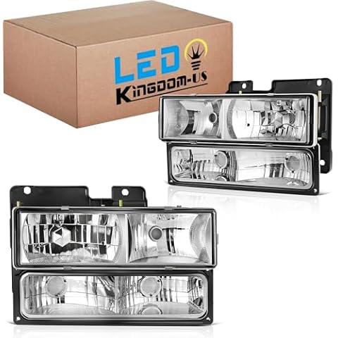 LEDKINGDOMUS Headlight Assembly for Chevy/GMC Cover