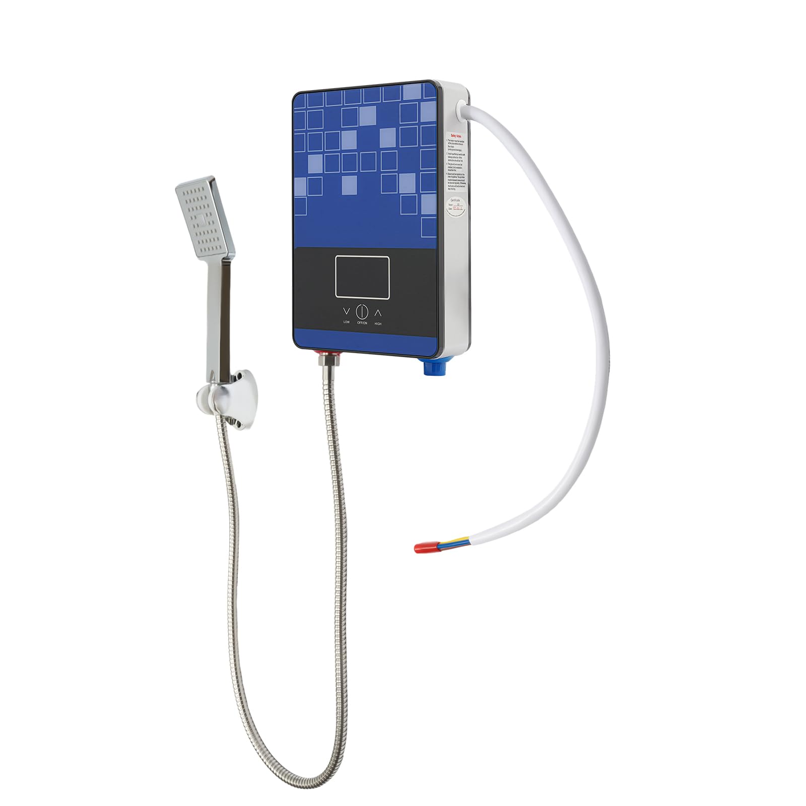6500 W, scaldabagno elettrico 220 V, doccia digitale 30-55 °C, riscaldamento istantaneo, senza serbatoio, temperatura costante