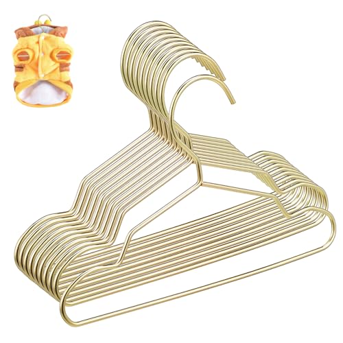 Abaodam 10 Pcs Mini Hangers for Apparel Stylish Non Slip Clothes Hangers for Dolls Pet Costumes Durable Metal Closet Organizer for Spaces