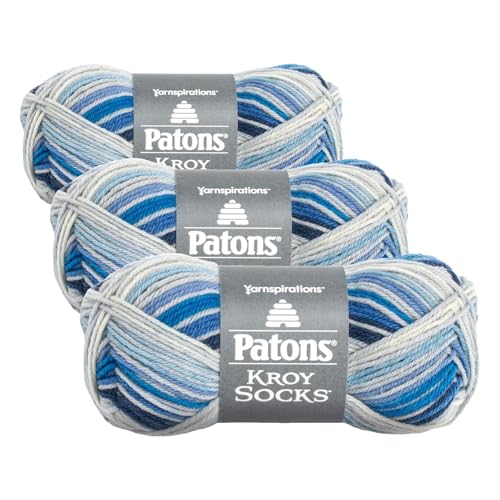 Image of Spinrite Yarns Patons Kroy Socks, 1.75 Ounce, Coastal (Pack of 3)