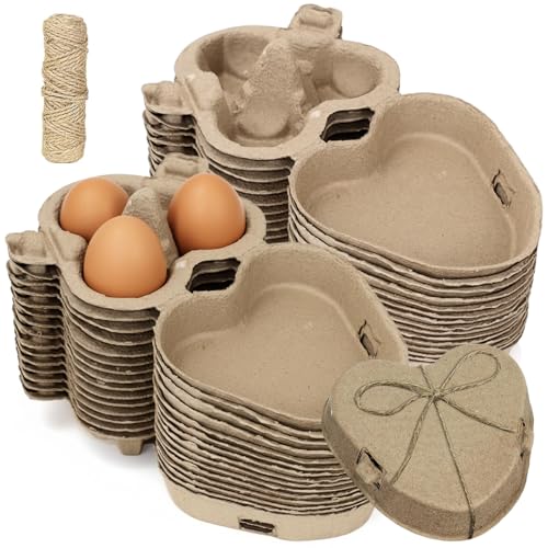 Cartón para huevos biodegradable de alta resistencia en forma de corazón, lote de 30 unidades