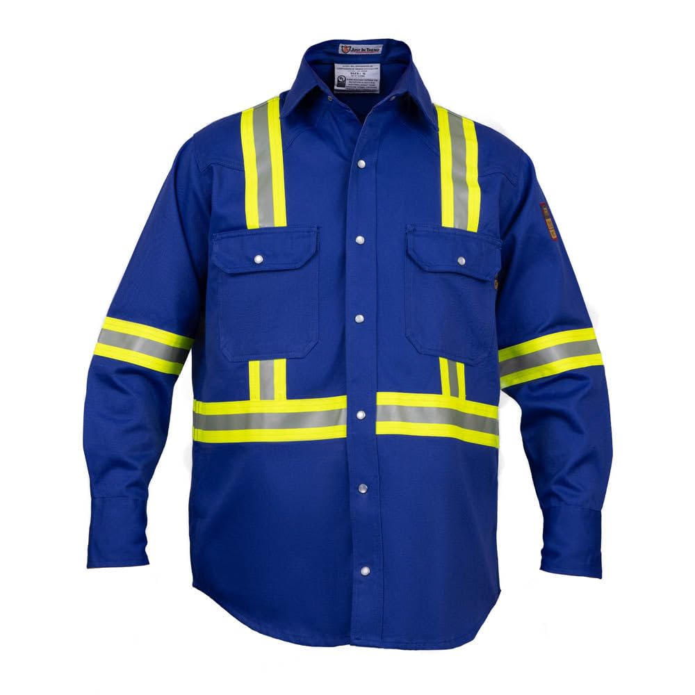 Flame Resistant High Visibility Hi Vis FR Shirt - 100% C - 7 oz