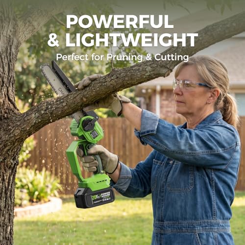 2-in-1 Cordless Pole Saw & Mini Chainsaw 20V 3.0AH 8-Inch 15FT Reach Electric Tree Trimmer Battery Powered Chainsaw with Extension Pole for Tree Trimming Branch Cutting Pruning by NovorikX - Image 7