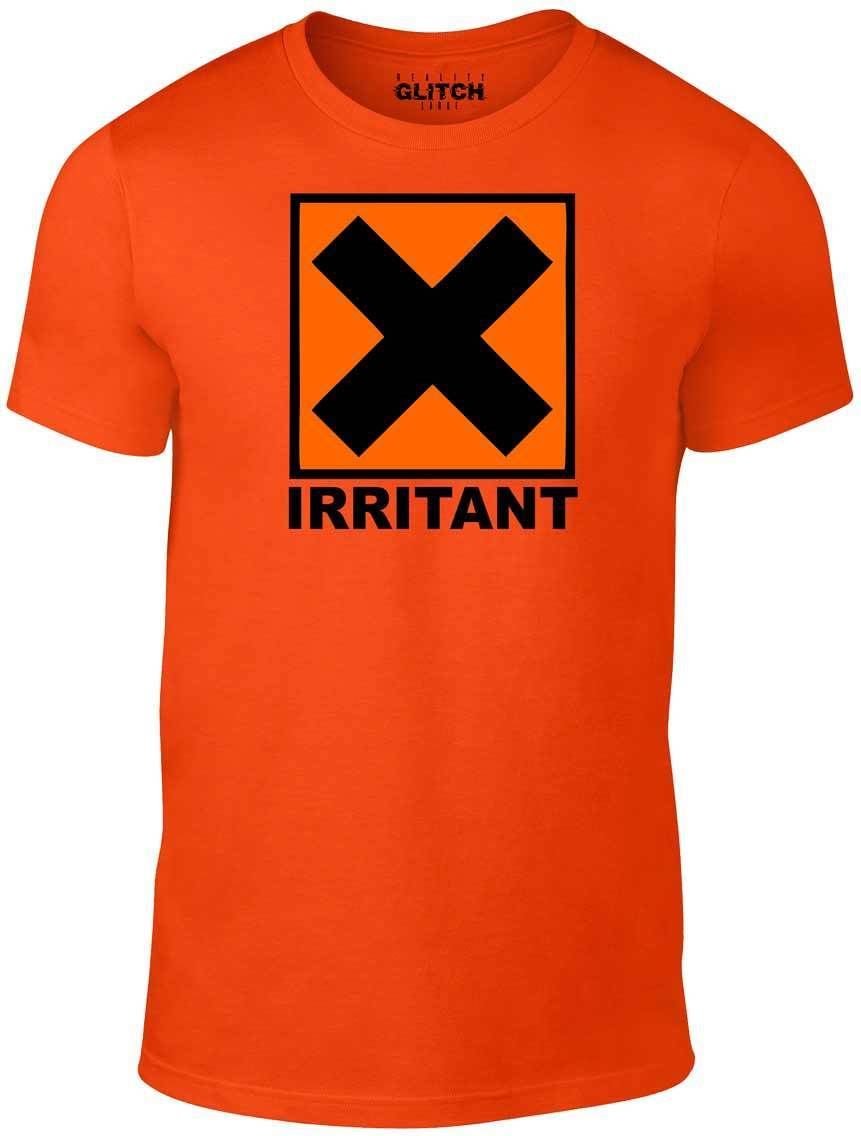 Reality Glitch Men's Orange Irritant Symbol T-Shirt (Large - )
