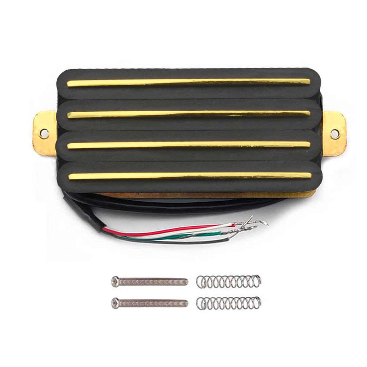 ROZILO Black Gold Hot Rail 2-Dual Blade Electric Guitar High Output Track Type Four Coil Humbucker Guitar Pickup Compatible with Stratocaster Telecaster Les Paul