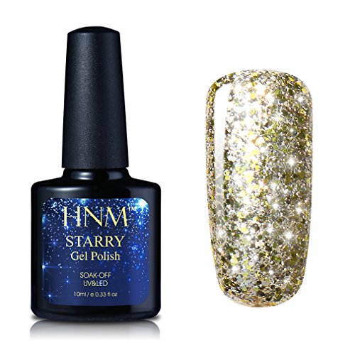 HNM Starry Gel Nail Polish, Soak Off UV LED Gel Poliah Glitter Super Bling Manicure Beauty Nail Art 6601