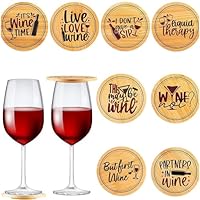 MZSX 8 Stück Weinglas Topper, hölzerne Tasse Deckel Kaffeebecher Deckel, hölzerne Weinglas Topper Platte, verhindern, dass Rotwein aus Spritzen, geeignet für Abendessen Bars Parteien