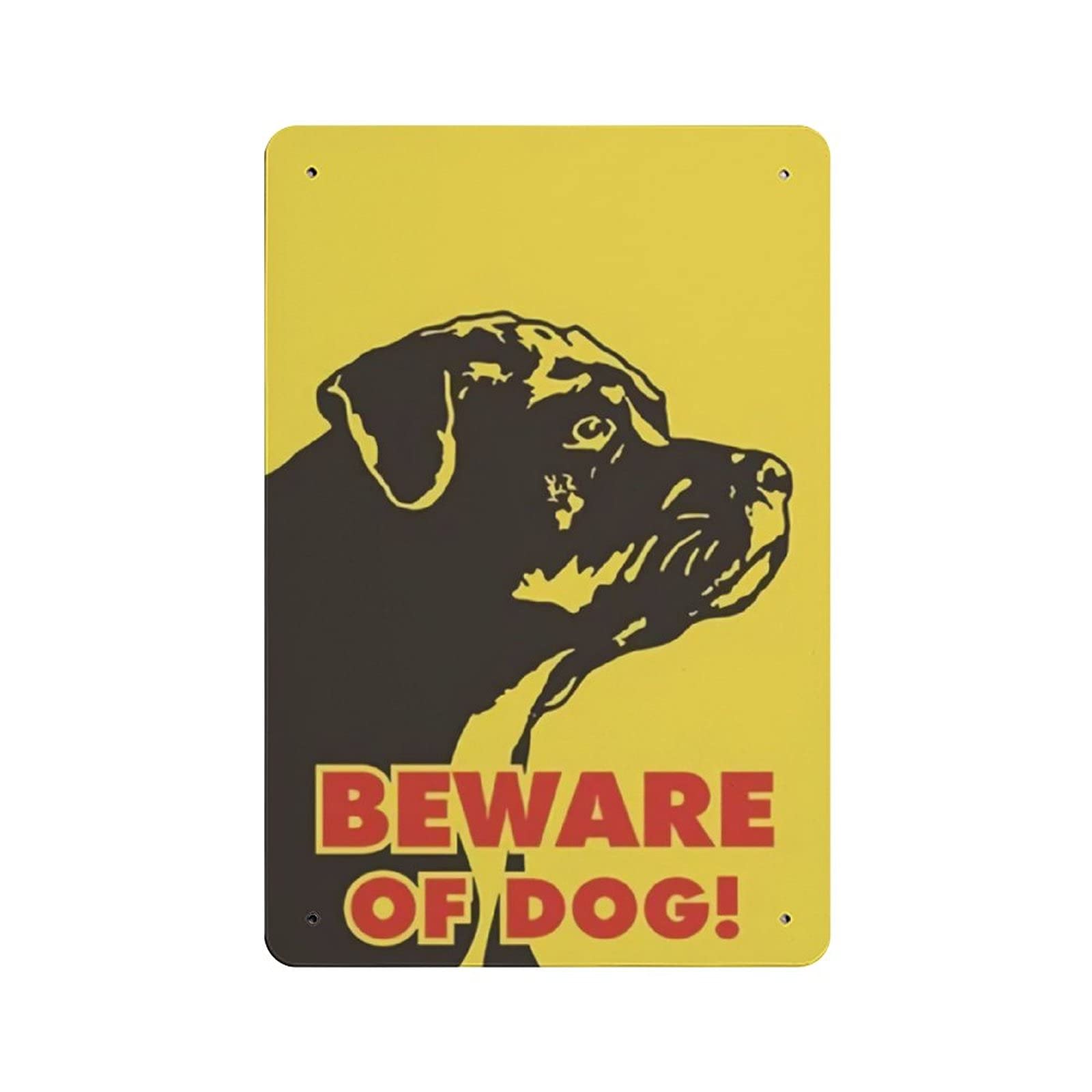 Metal Tin Sign Beware of Dog Vintage Tin Poster Metal Sign Wall Decoration Country Kitchen Home Garage Decor 12"x8"