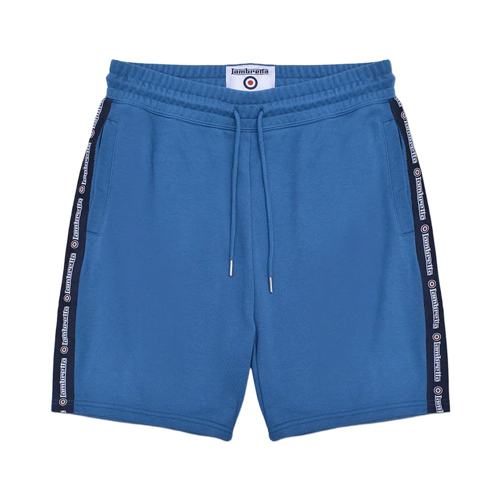 Lambretta Mens Tapped Joggers Sweatpants Sweatshort - Dark Blue - 2XL