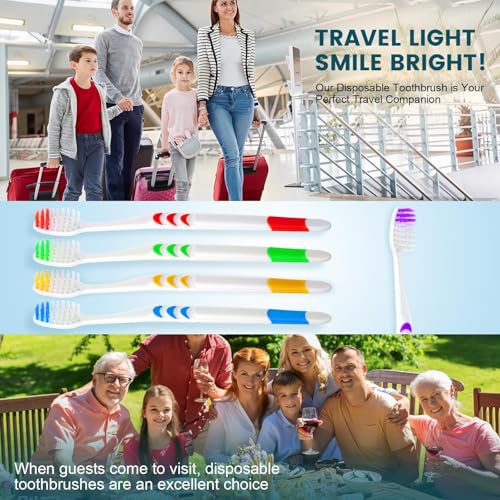 Image of Navona 70 PCS Premium Individually Wrapped Bulk Toothbrush Pack, Disposable Toothbrushes, Kids Toothbrush, Medium Soft Bristle Toothbrushes, Ergonomics Handle, Perfect for Travel Hotel Donation