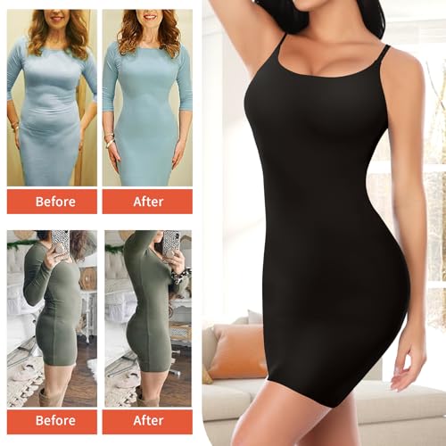 Image of Shapewear Slips for Under Dresses, Full Slip Dress for Women Tummy Control Body Shaper Seamless Shaping Dress