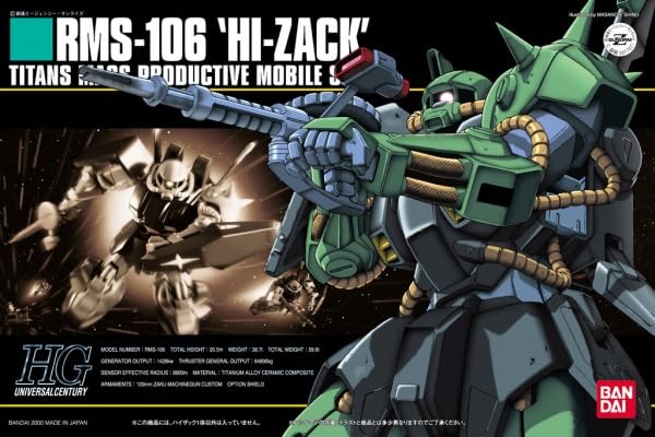 Hguc 1/144 rms-106 hi-zack modelo plástico miniatura 2