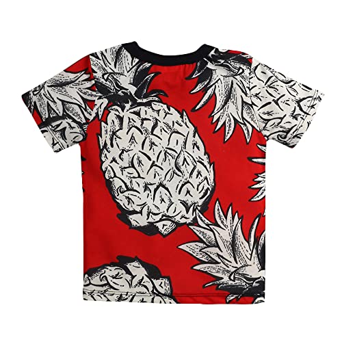 Image of Hopscotch Baby Boys Cotton Pineapple Printed Short Sleeves Regular Fit T-Shirt