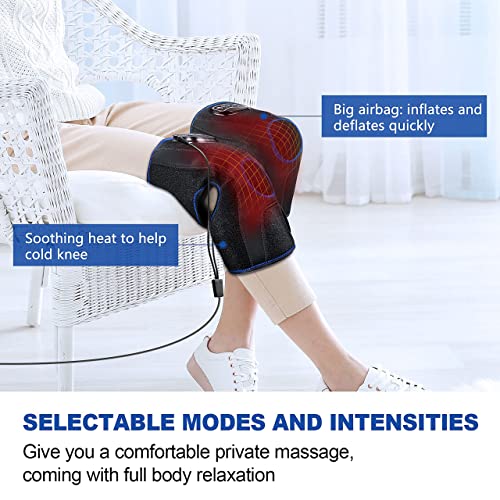 Image of CINCOM Knee Massager with Heat, Air Compression Knee Massager for Relief of Minor Muscle Aches and Pains, 3 Modes & 3 Intensities (A Pair)