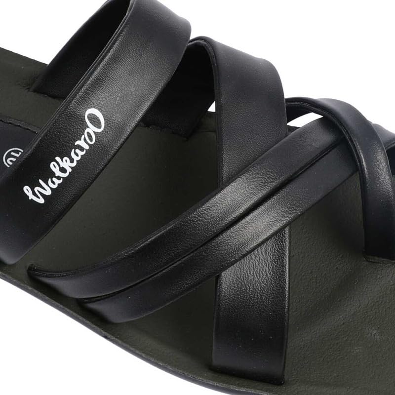 Image of WALKAROO Men's Fashion Sandals with Toe Ring, Cross Straps and Lightweight - W5687