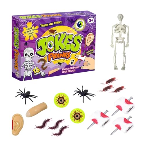 Juego de juguetes de broma, para bromas y bromas divertidas | Juguetes para prácticos y burles, para Halloween, Navidad, cumpleaños, escuela, oficina, viajes, clase, dormitorio