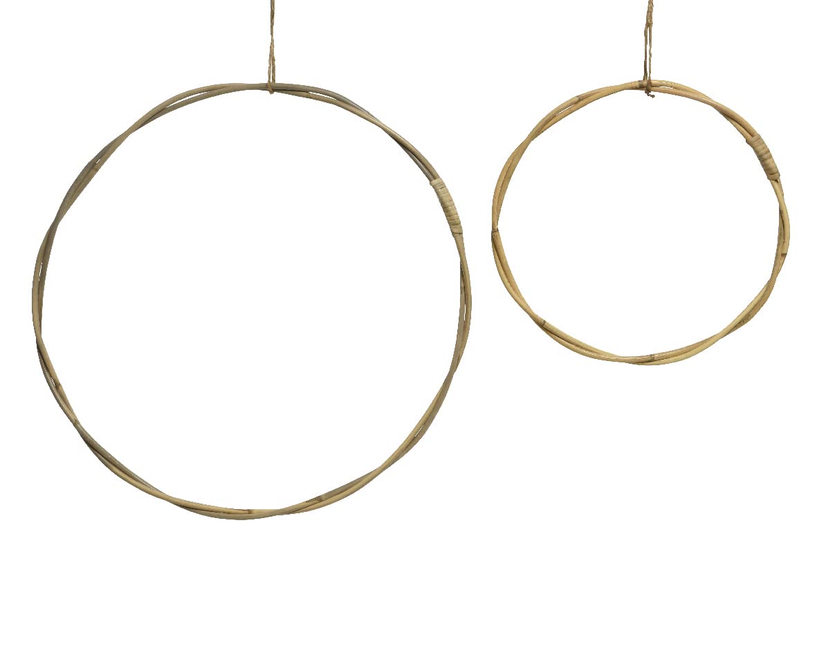 Anneaux pour bricolage en rotin naturel torsadé de 29 à 47 cm pour couronnes