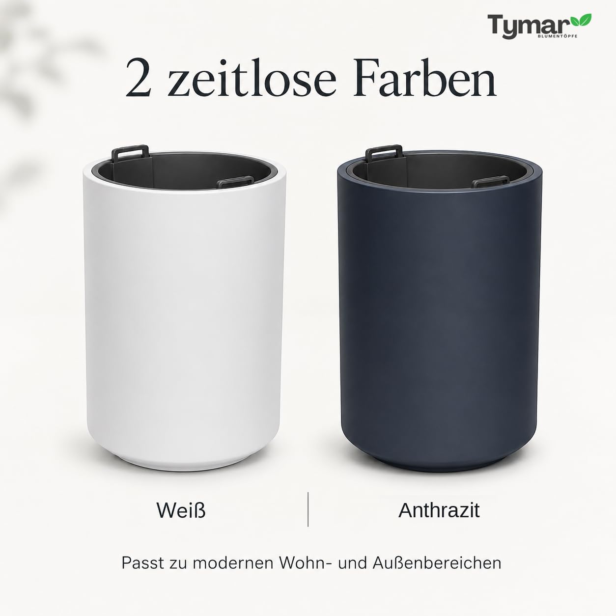 Tymar Blumentopf groß aussen, Übertöpf Gross, Pflanzkübel 58 cm hoch