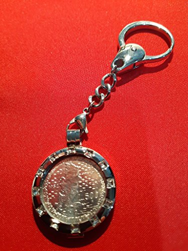 Llavero elegante con moneda 500 liras Giuseppe Garibaldi plata de 1982 para coche 6