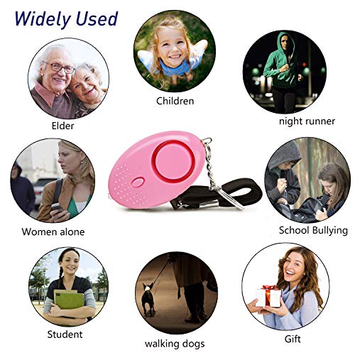 Justdolife Alarme pessoal com som seguro, chaveiro bonito de 130 dB, alarme de segurança de emergênc