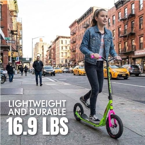 Image of Madd Gear Large Kick Scooter for Adults, Teens & Kids 8-12 with Kickstand - 12 inch Air-Filled Tires, Wide Deck, Lightweight Steel Frame - Metro Urban Glide 300