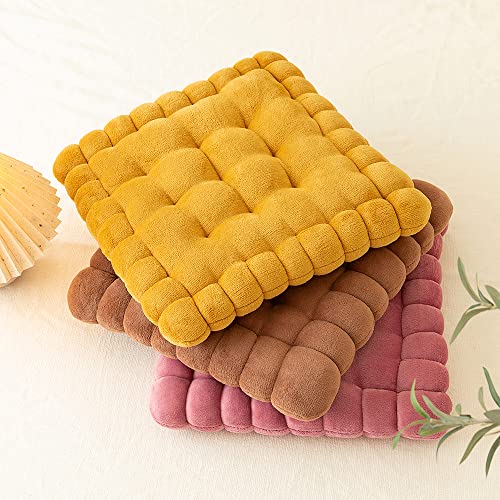 Donaness Meditation Milk Silk Fabric Square Floor Pillow Square For Yoga Living Room Balcony Kids Playing Room Party Outdoor Decoration 16 X 16Inch Yellow #TOP6