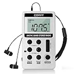 AM FM Pocket Radio HanRongDa Portable Digital Tuning AM/FM Mini Stereo Radio Player with Rechargeable Battery and Earphone for Outdoor Walk (Silver)