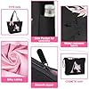 Vavabox A-Z Initial Personalized Tote Bag, Waterproof Gifts for Women, Bridesmaids, Mom, Teachers, Friends (03-Black Set, C) #4