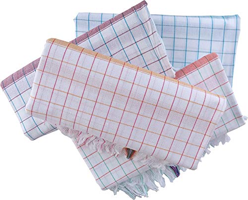 Kalyan GemsBath Towel Set of 2 Cotton Full Size for Men Women Baby Girls ( Extra Large Size, 3 feet x 6 feet, White Towel with Checks Pattern) 36 X 72