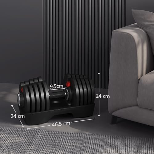 Haltères réglables de 12 à 40 kg Yaheetech avec base - 4