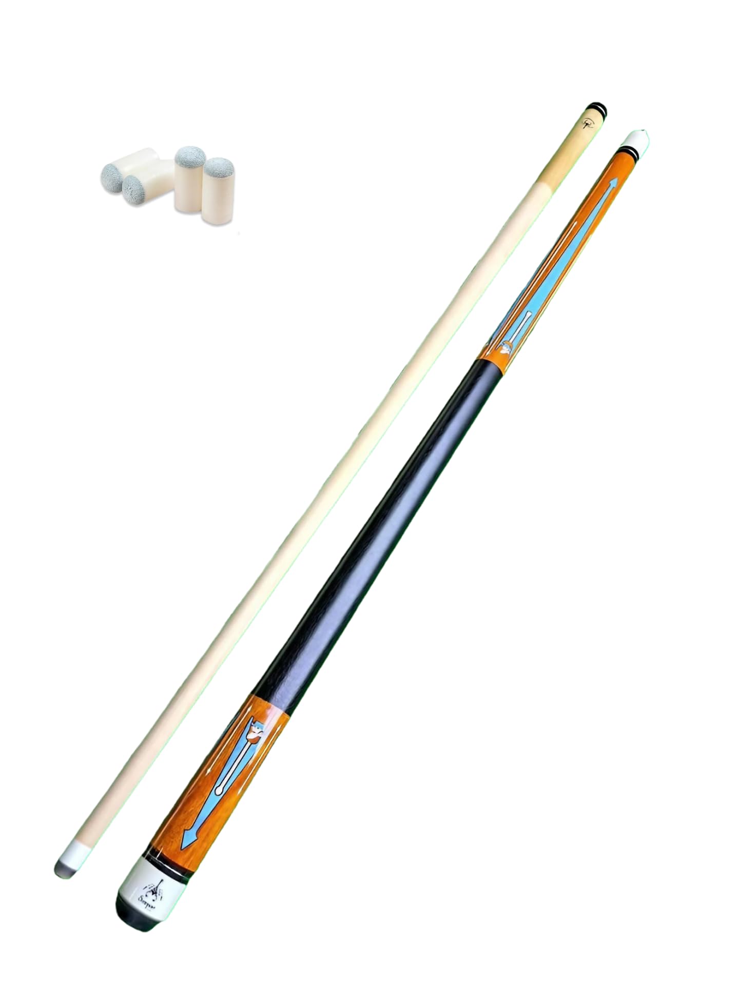 JBB Billiards Half Pool Cue Stick, Centre Piece Brass Joint, American Style,12mm with 4 Pcs Free Slip on cue Tips - 1 Pc (Orange Black) (B0CRR54FD6) Amazon Price History, Amazon Price Tracker