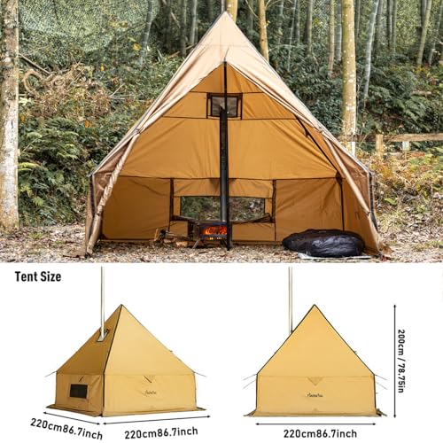 Carpa de camping 2.2m con estufa ligera de titanio miniatura 2