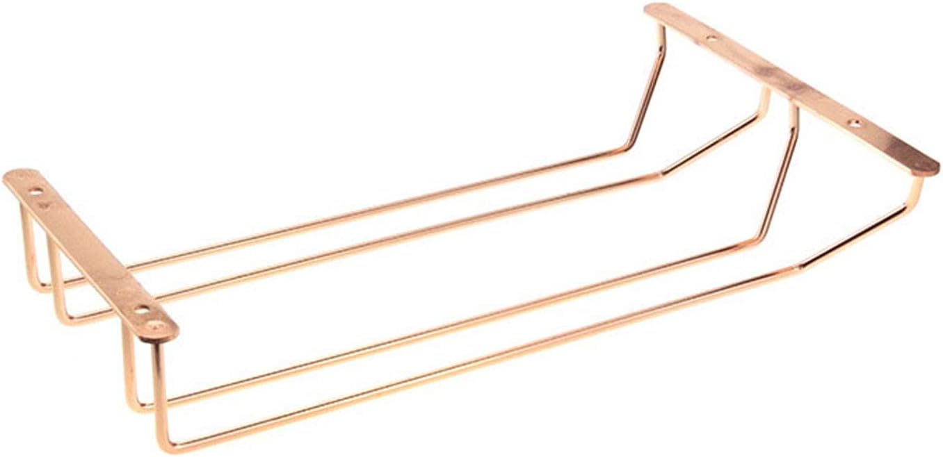 Wine Glasses Holder - Under Cabinet Stemware Rack - Glass Hanger Rack Under Cabinet Kitchen Bar Storage 13.5 Inch (Rose gold)