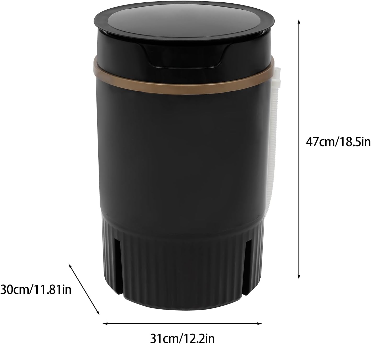 4.5L Portable Washing Machine, 260W Mini Semi-Automatic Laundry Washer with Dehydration Mode, Compact Single Tub Washing Tool for Home, Apartment, Hotel (Black)
