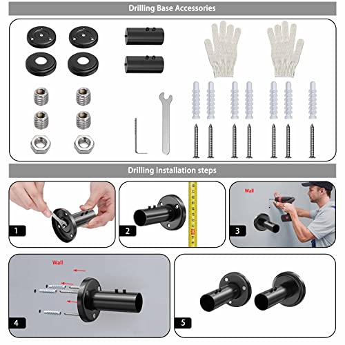 Shower Curtain Rod Curved Only Drill, Adjustable Black Shower Curtain Rod L Shaped 29.5"-37.4"X37.4"-45.2" Outdoor Shower Curtain Rod With 24 Shower Curtain Rings #TOP4