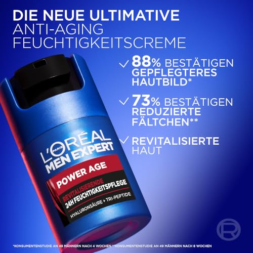 L'Oréal Men Expert Gesichtspflege gegen Falten für Männer, Anti-Aging Feuchtigkeitscreme für müde und matte Haut… – Ansicht 4