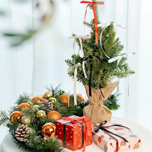 MORSUNBELA Schleifen Deko Geburtstag Geschenkschleifen Hochzeit Schleife für Geschenk Geschenkverpackungen Weihnachten,50 Stück,Weiß