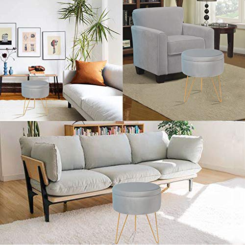 image for Elnsivo Velvet Storage Makeup Vanity Stool Footrest Ottoman Dressing U