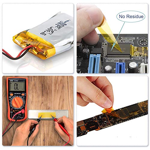 YIXISI 5 Stücke Kapton Tape, Hohe Temp Tape, Hohen Temperaturen Hitzebeständig Klebeband, Polyimid Film Klebeband (3mm/6mm/8mm/12mm/25mm * 33m)