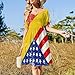 PUYWTIY Womens Casual Midi Dress Summer Beach Sundress Short Sleeve Dresses V Neck Flowy Party Dress (XS, American USA and German Grunge Flag)