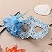 FaceWood Masquerade Mask Mardi Gras Mask For Women Handmade Venetian Party Prom Ball.(Blue)