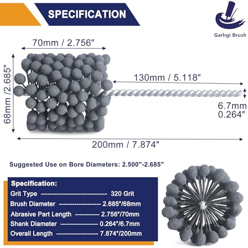 Image of Garhgi 2.685 Inch Cylinder Hone with 320 Grit Ball for 2-5 /8 inch(66.7mm) Bore